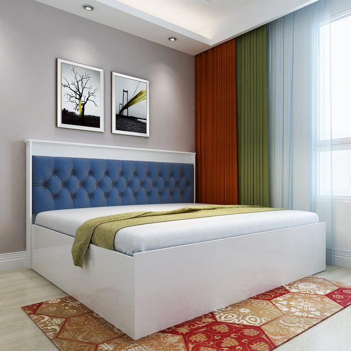 Ressley King Bed - White & Blue