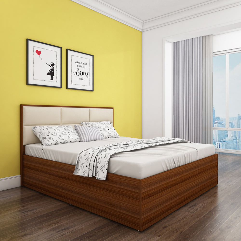 Titan Upholstered Queen Bed - Walnut