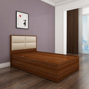 Titan Upholstered Single Bed - Walnut