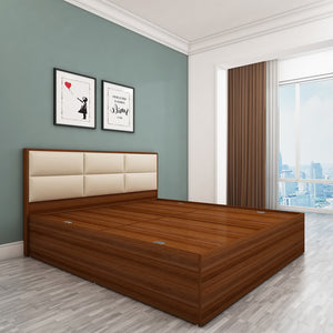 Titan Upholstered King Bed - Walnut