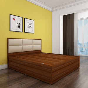 Titan Upholstered Queen Bed - Walnut