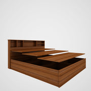 Goliath Shelf Headboard King Bed - Walnut
