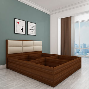 Titan Upholstered King Bed - Walnut