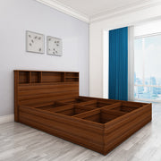 Goliath Shelf Headboard King Bed - Walnut