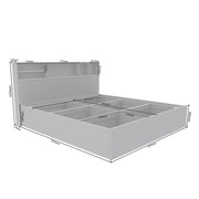 Goliath Shelf Headboard King Bed - Walnut