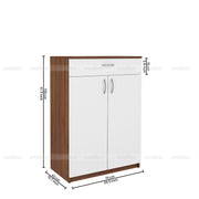 Auria Shoe Rack | Walnut and Frosty White