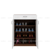 Auria Shoe Rack | Walnut and Frosty White