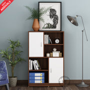 Orbit Bookcase | Walnut and Frosty White