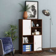 Orbit Bookcase | Walnut and Frosty White