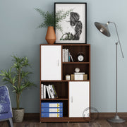Orbit Bookcase | Walnut and Frosty White