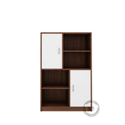 Orbit Bookcase | Walnut and Frosty White