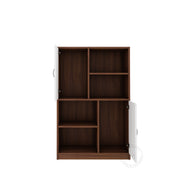 Orbit Bookcase | Walnut and Frosty White