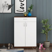 Auria Shoe Rack | Walnut and Frosty White