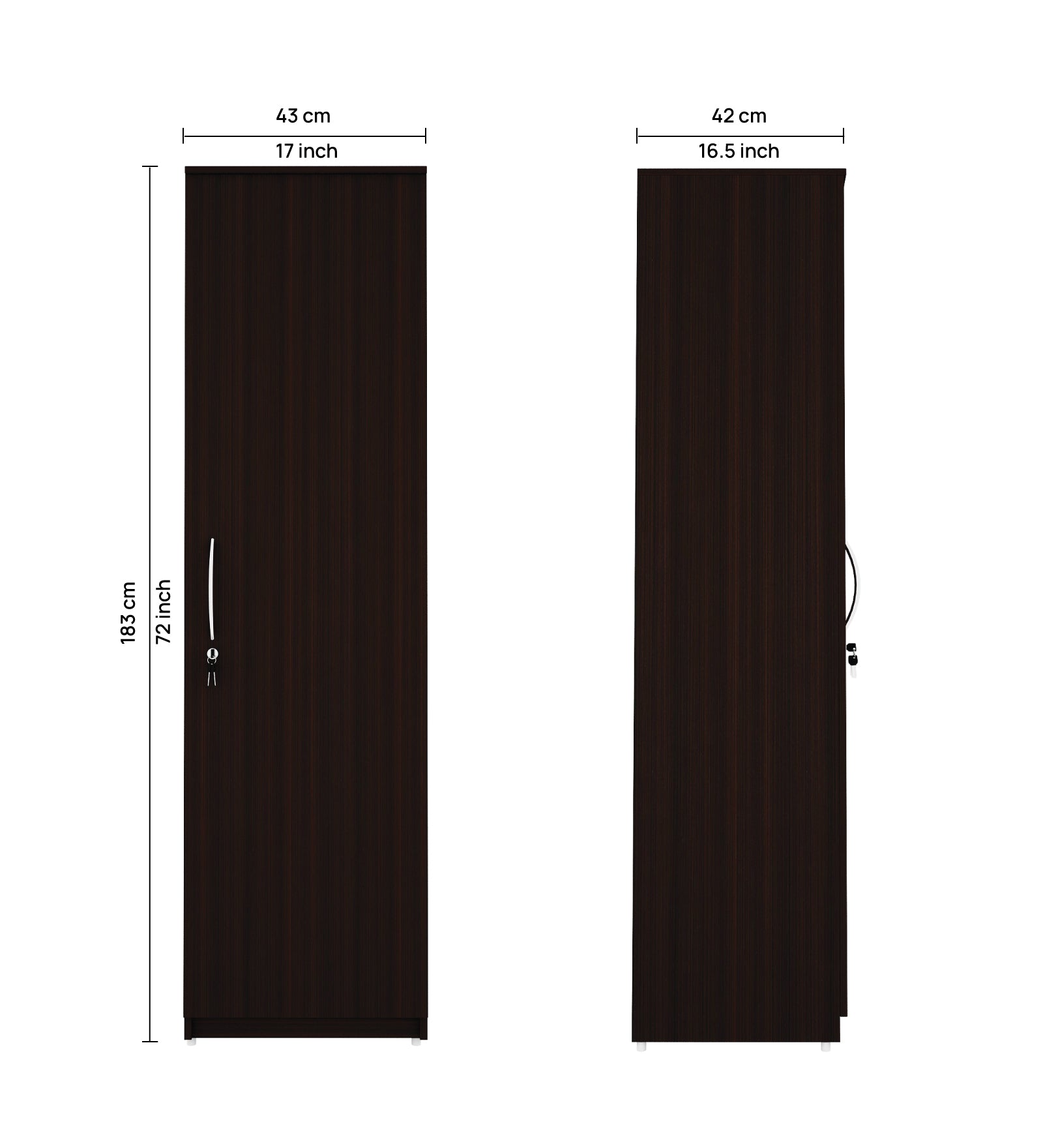 Quinn Single Door Wardrobe | Wenge