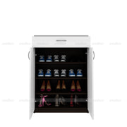 Auria Shoe Rack | Wenge and Frosty White