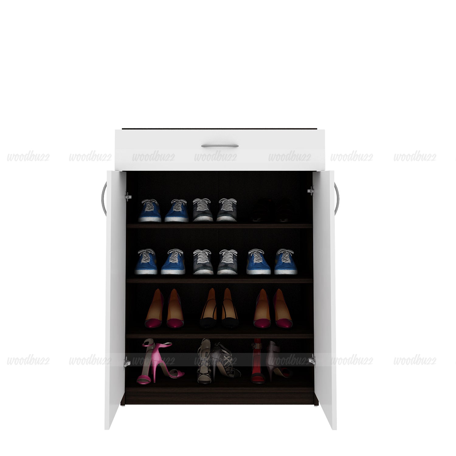 Auria Shoe Rack | Wenge and Frosty White
