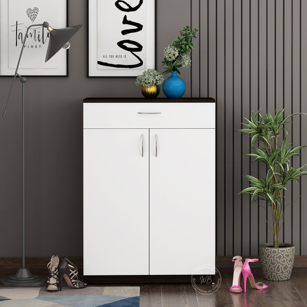 Auria Shoe Rack | Wenge and Frosty White