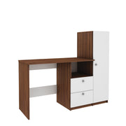 Derrick Home office table | Walnut and Frosty White