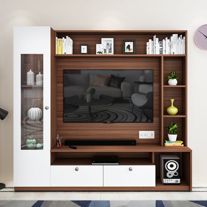 Casper  TV Unit | Walnut and Frosty White |  55 inches TV
