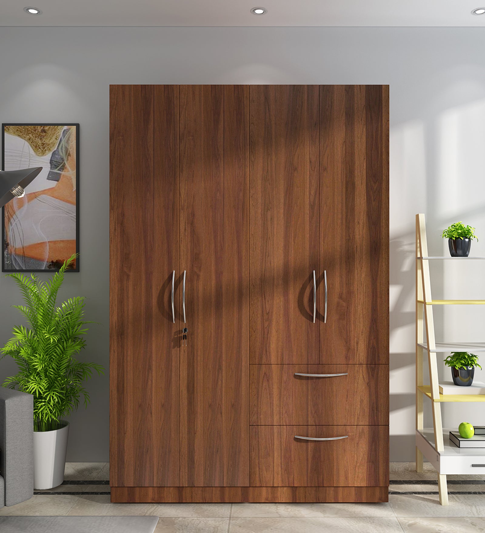 Cortina 4 Door Wardrobe - Walnut