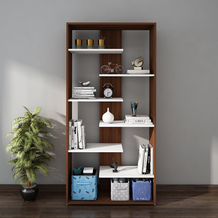 Darryl Bookcase | Walnut and Frosty White