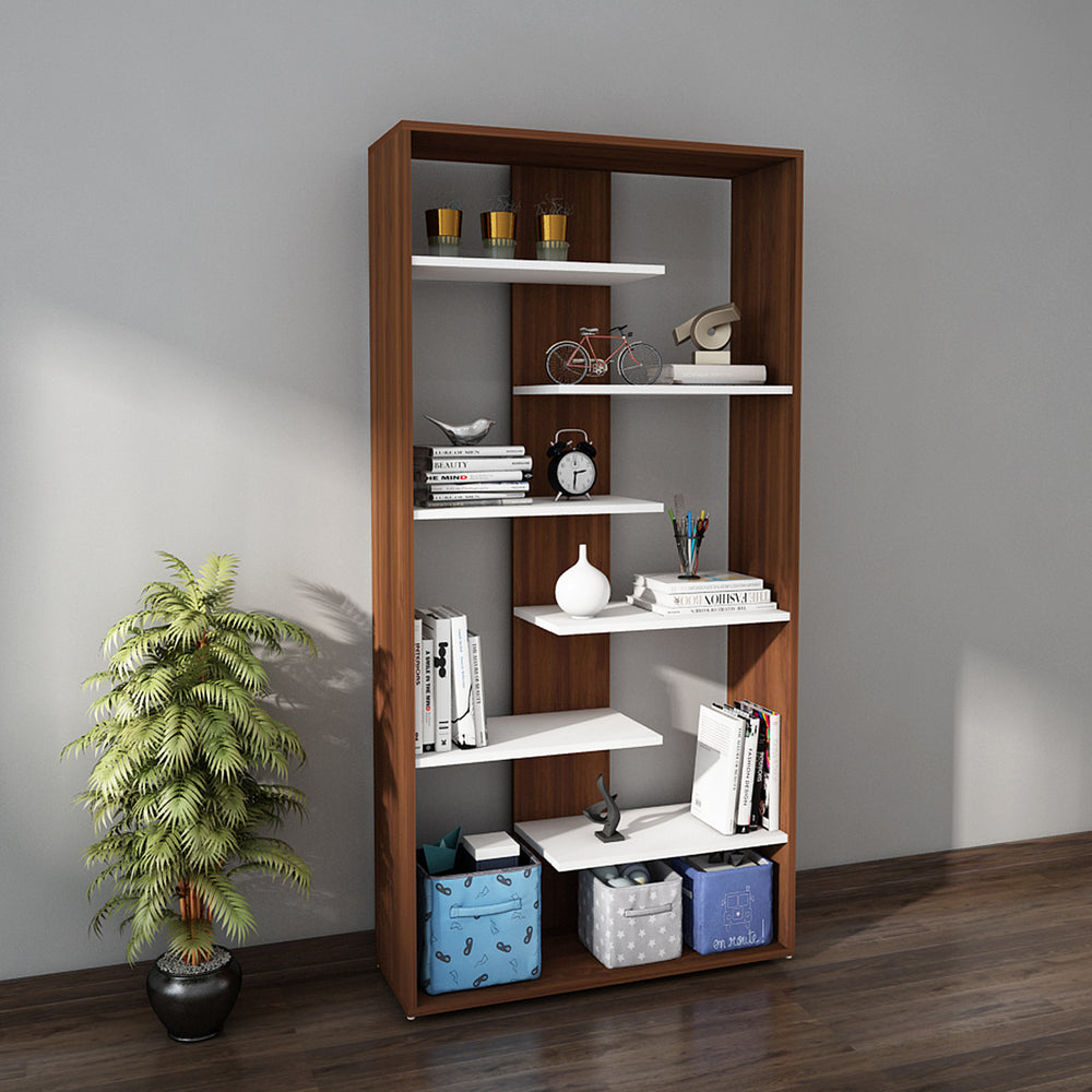 Darryl Bookcase | Walnut and Frosty White