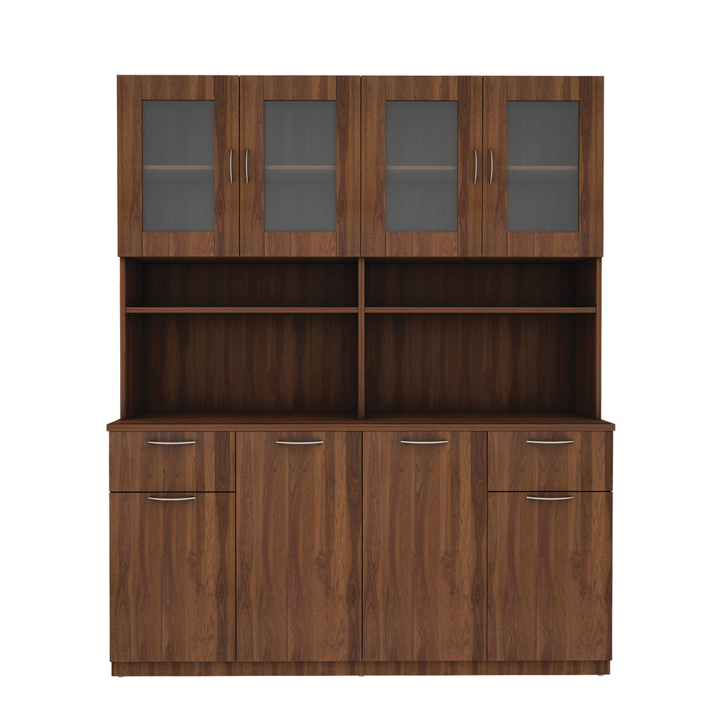 Modish Crockery Unit Four Door | Walnut