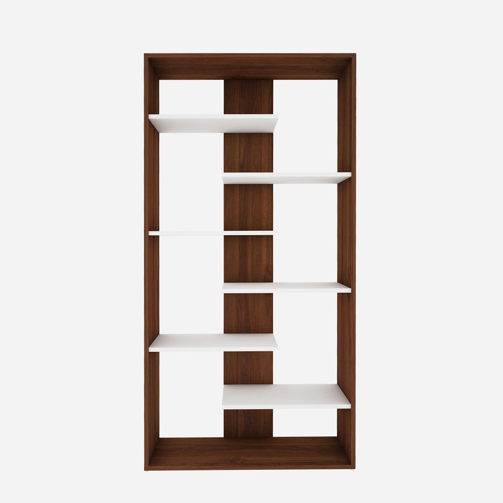 Darryl Bookcase | Walnut and Frosty White