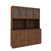 Modish Crockery Unit Four Door | Walnut