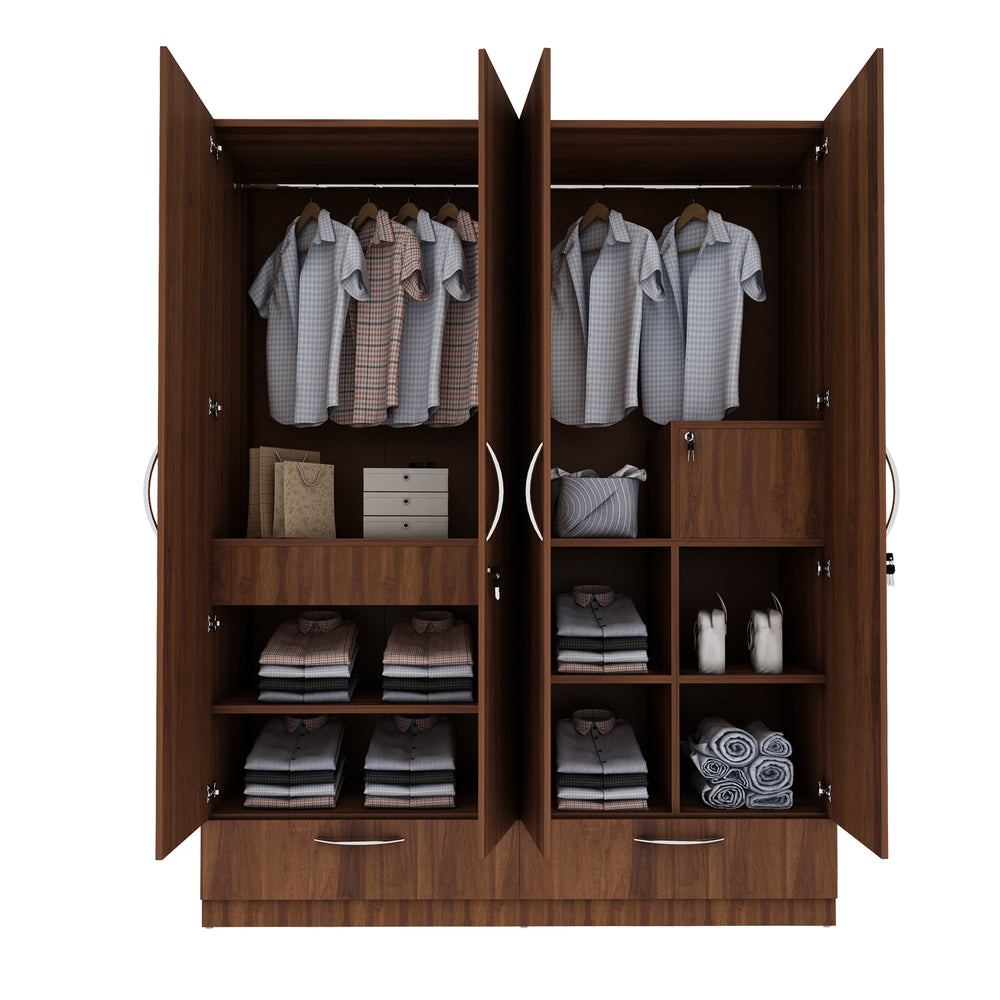 Emerald 4 Door Wardrobe - Walnut