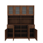 Modish Crockery Unit Four Door | Walnut