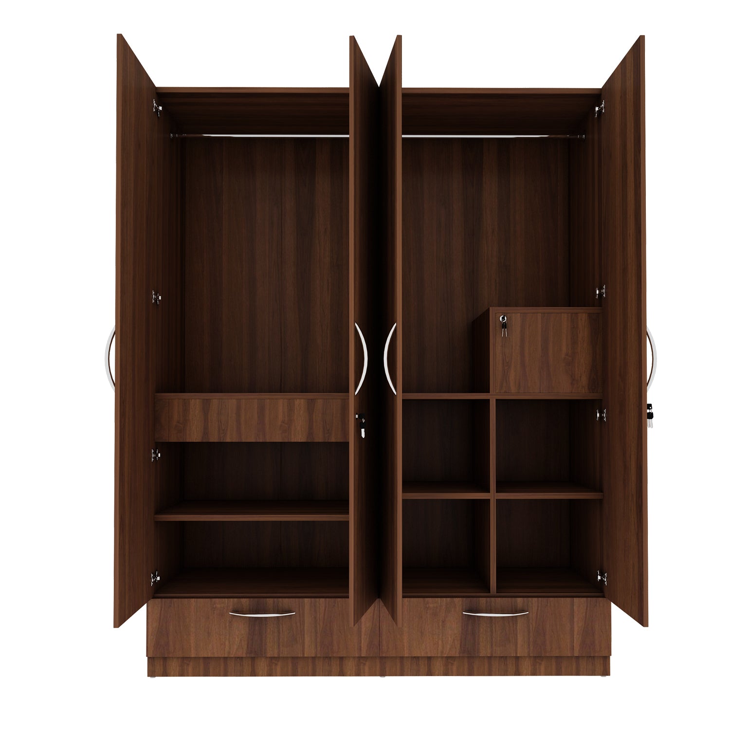 Emerald 4 Door Wardrobe - Walnut