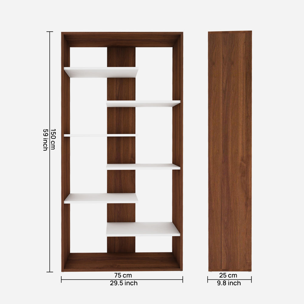 Darryl Bookcase | Walnut and Frosty White