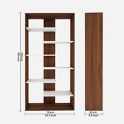 Darryl Bookcase | Walnut and Frosty White