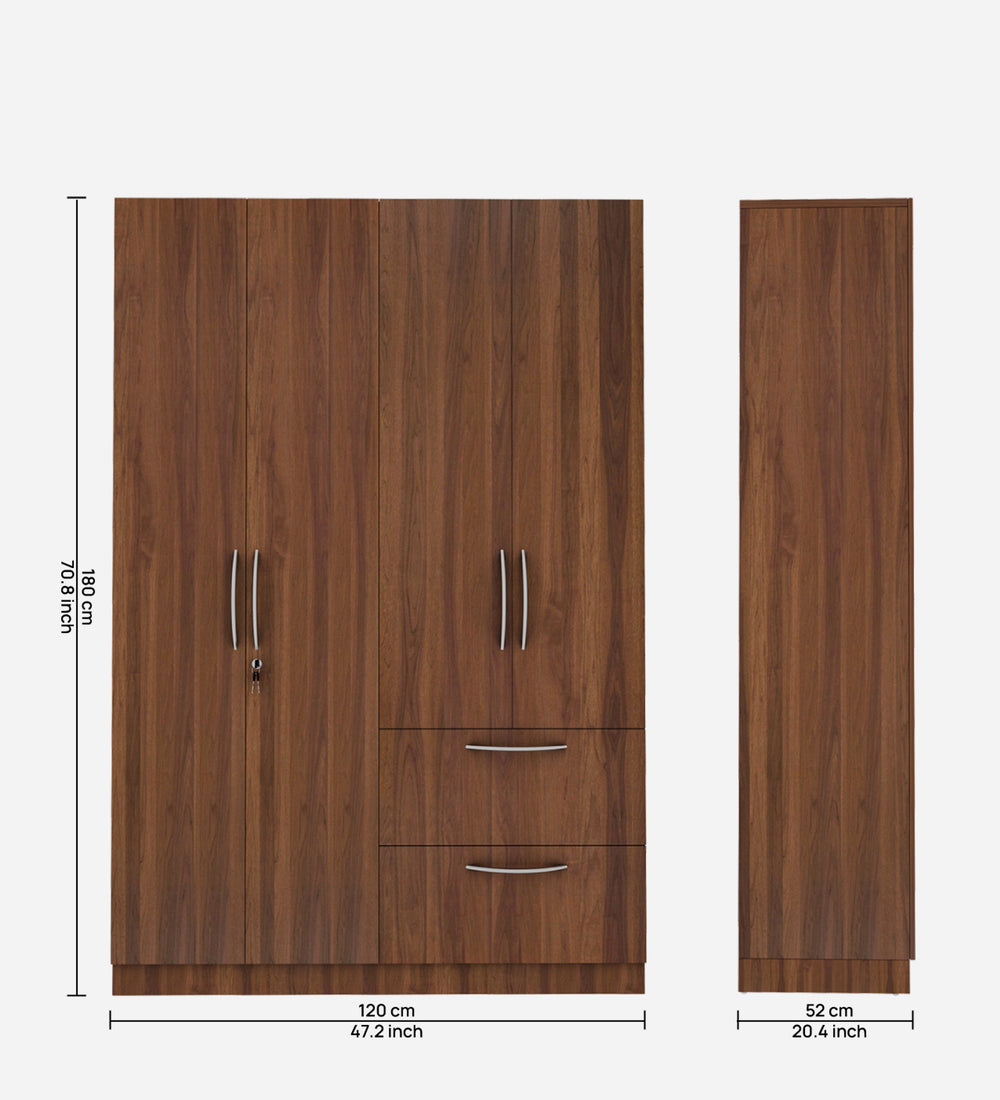 Cortina 4 Door Wardrobe - Walnut