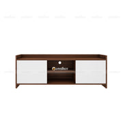Allan TV Unit- Walnut & Frosty White