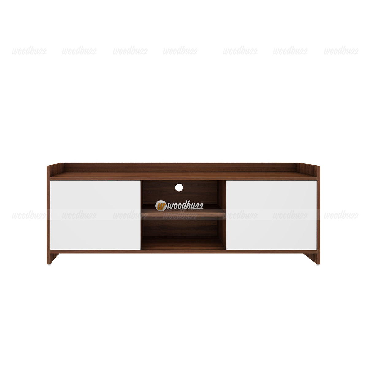 Allan TV Unit- Walnut & Frosty White