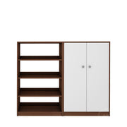 Alcott Bookcase | Walnut and Frosty White