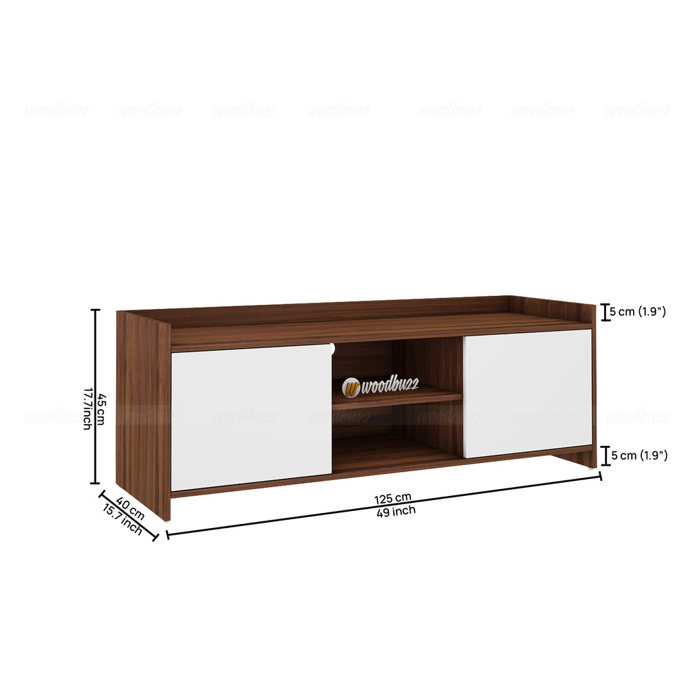 Allan TV Unit- Walnut & Frosty White