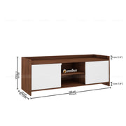 Allan TV Unit- Walnut & Frosty White