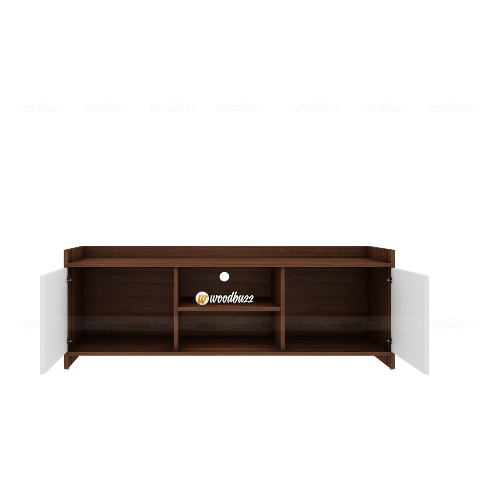 Allan TV Unit- Walnut & Frosty White