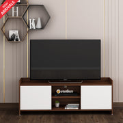 Allan TV Unit- Walnut & Frosty White