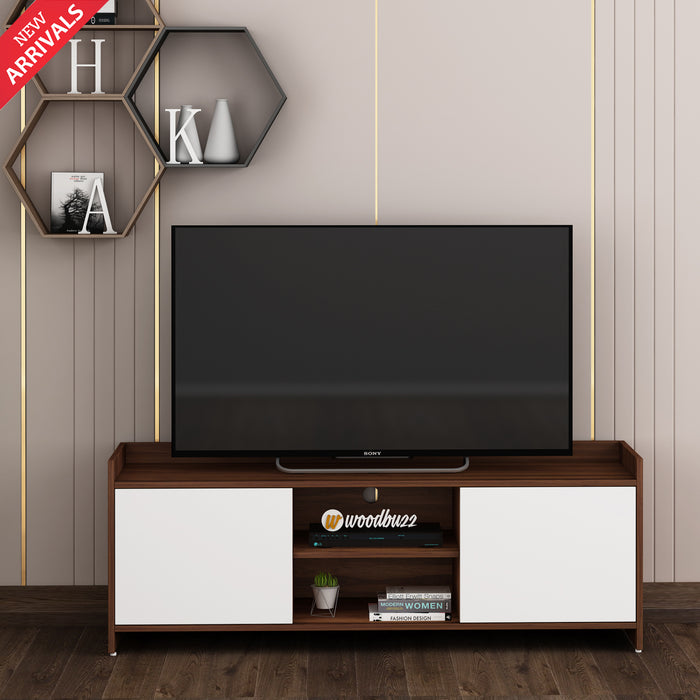 Allan TV Unit- Walnut & Frosty White