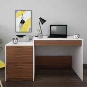 Brodsky Study Desk | Walnut and Frosty White