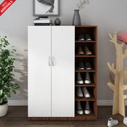 Pairs Shoe Rack | Walnut and Frosty White