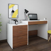 Brodsky Study Desk | Walnut and Frosty White