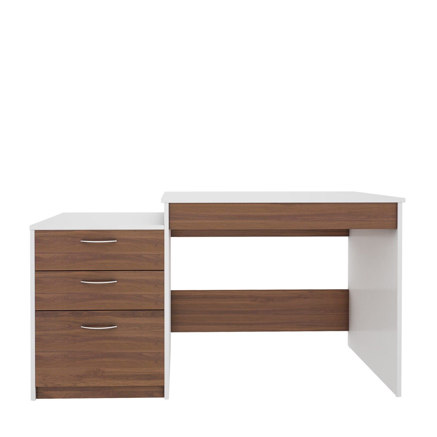 Brodsky Study Desk | Walnut and Frosty White