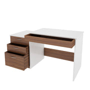 Brodsky Study Desk | Walnut and Frosty White