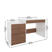 Brodsky Study Desk | Walnut and Frosty White