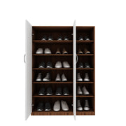 Pairs Shoe Rack | Walnut and Frosty White